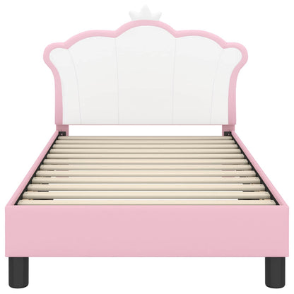 Bedframe voor kinderen met hoofdbord Roze 80 x 160 cm PU