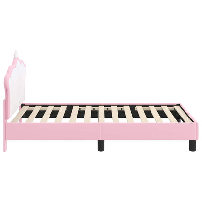 Bedframe voor kinderen met hoofdbord Roze 80 x 160 cm PU