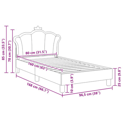 Bedframe voor kinderen met hoofdbord Roze 80 x 160 cm PU