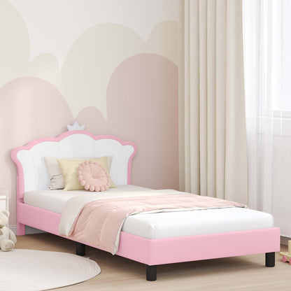 Bedframe voor kinderen met hoofdbord Roze 80 x 200 cm PU