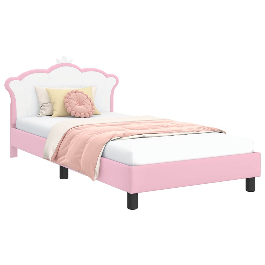 Bedframe voor kinderen met hoofdbord Roze 80 x 200 cm PU