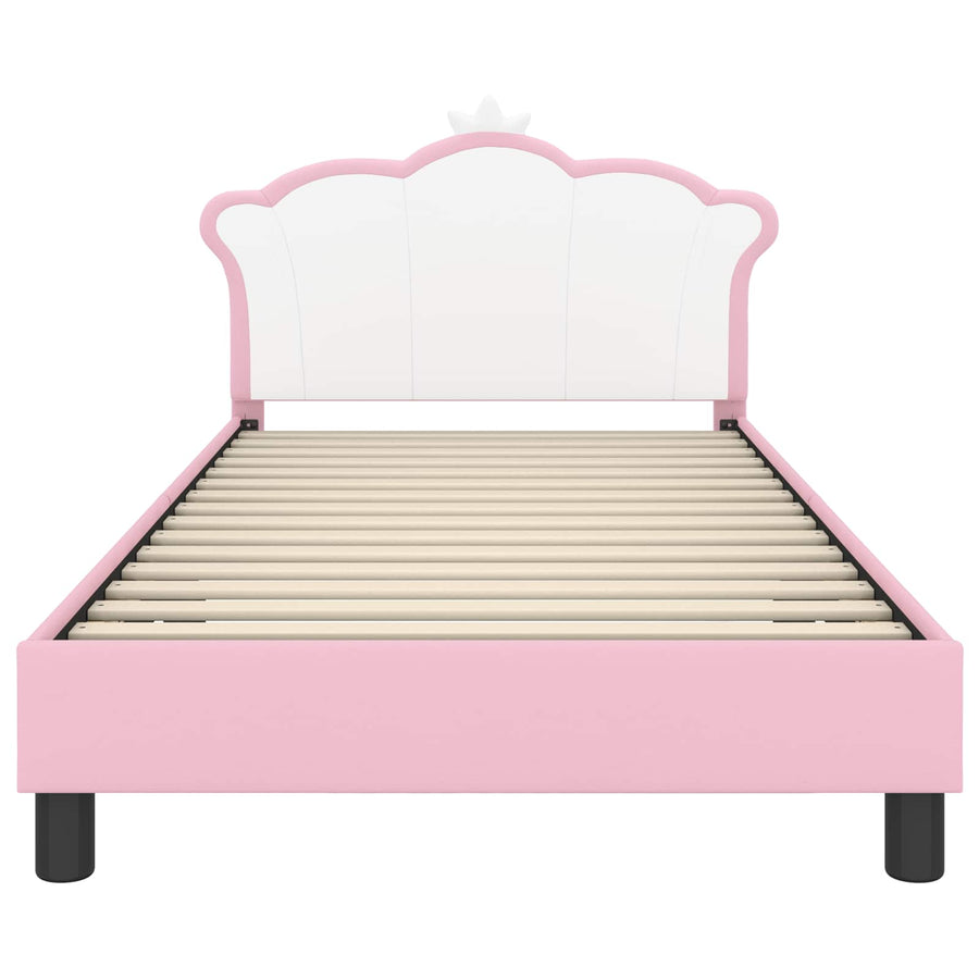 Bedframe voor kinderen met hoofdbord Roze 80 x 200 cm PU