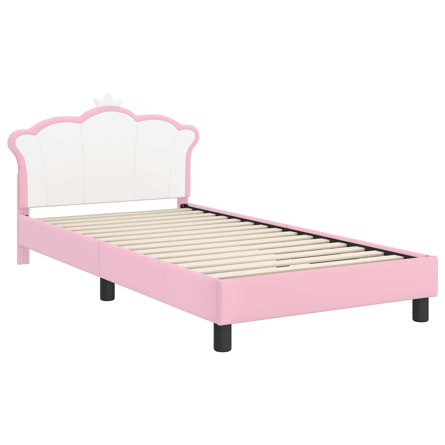 Bedframe voor kinderen met hoofdbord Roze 90 x 190 cm PU