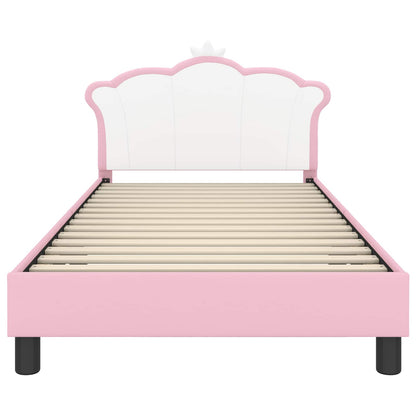 Bedframe voor kinderen met hoofdbord Roze 90 x 200 cm PU