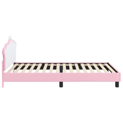 Bedframe voor kinderen met hoofdbord Roze 90 x 200 cm PU