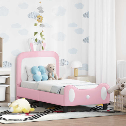 Peuterbedframe met hoofdbord met hoofdeinde Roze 70 x 140 cm PU