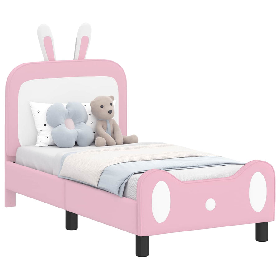 Peuterbedframe met hoofdbord met hoofdeinde Roze 70 x 140 cm PU