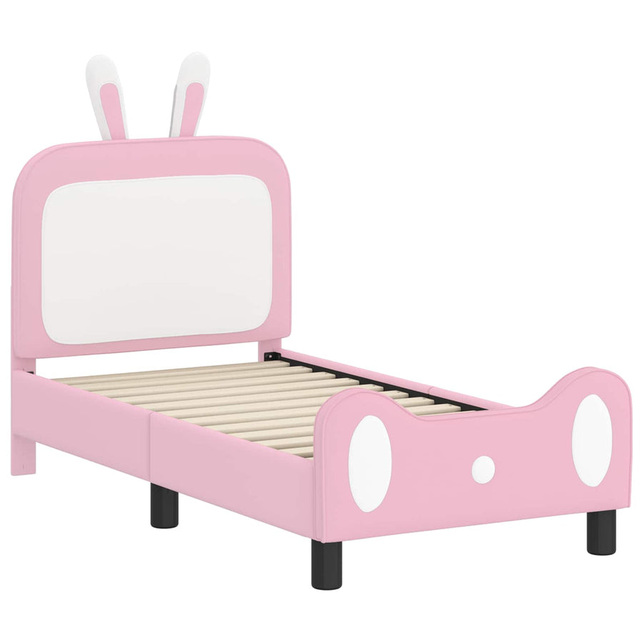 Peuterbedframe met hoofdbord met hoofdeinde Roze 70 x 140 cm PU