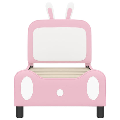 Peuterbedframe met hoofdbord met hoofdeinde Roze 70 x 140 cm PU