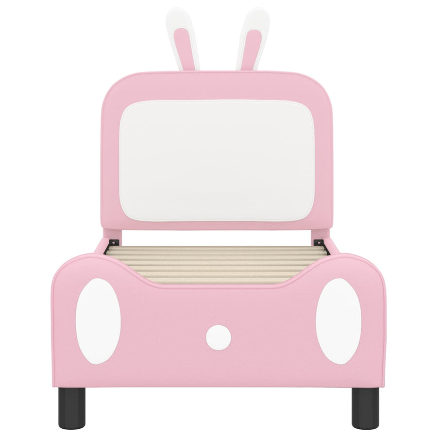 Peuterbedframe met hoofdbord met hoofdeinde Roze 70 x 140 cm PU