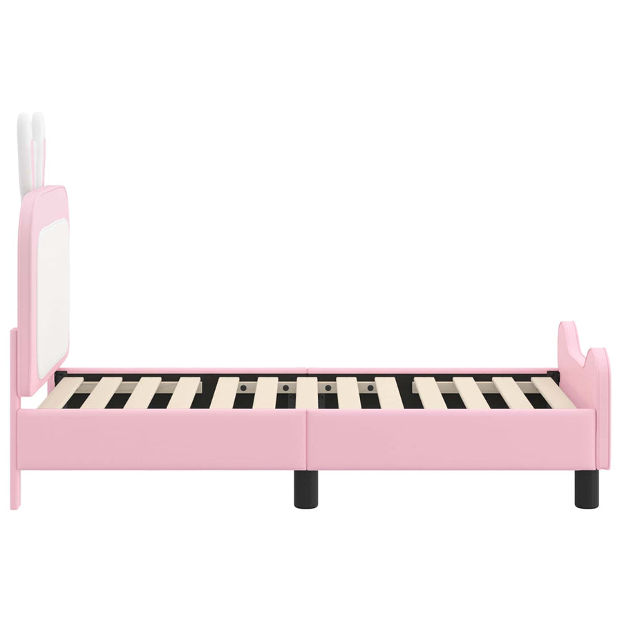 Peuterbedframe met hoofdbord met hoofdeinde Roze 70 x 140 cm PU