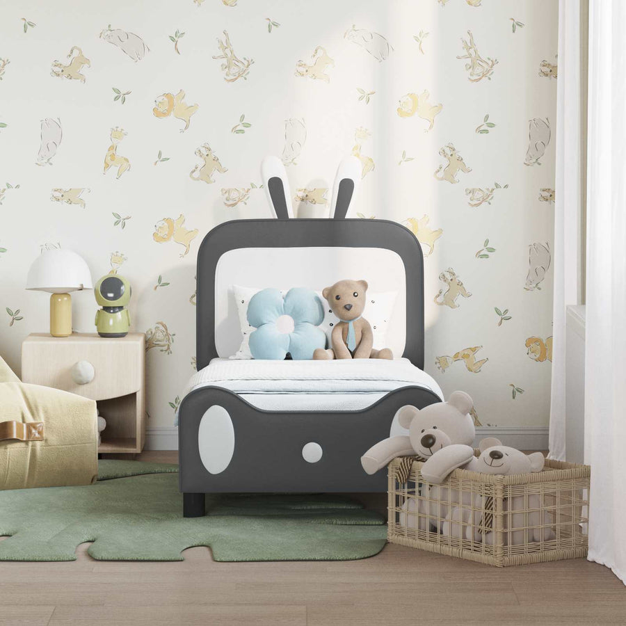 Peuterbedframe met hoofdbord Lichtgrijs 70 x 140 cm PU