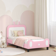 Kinderbedframe 80x160 cm roze PU bewerkt hout