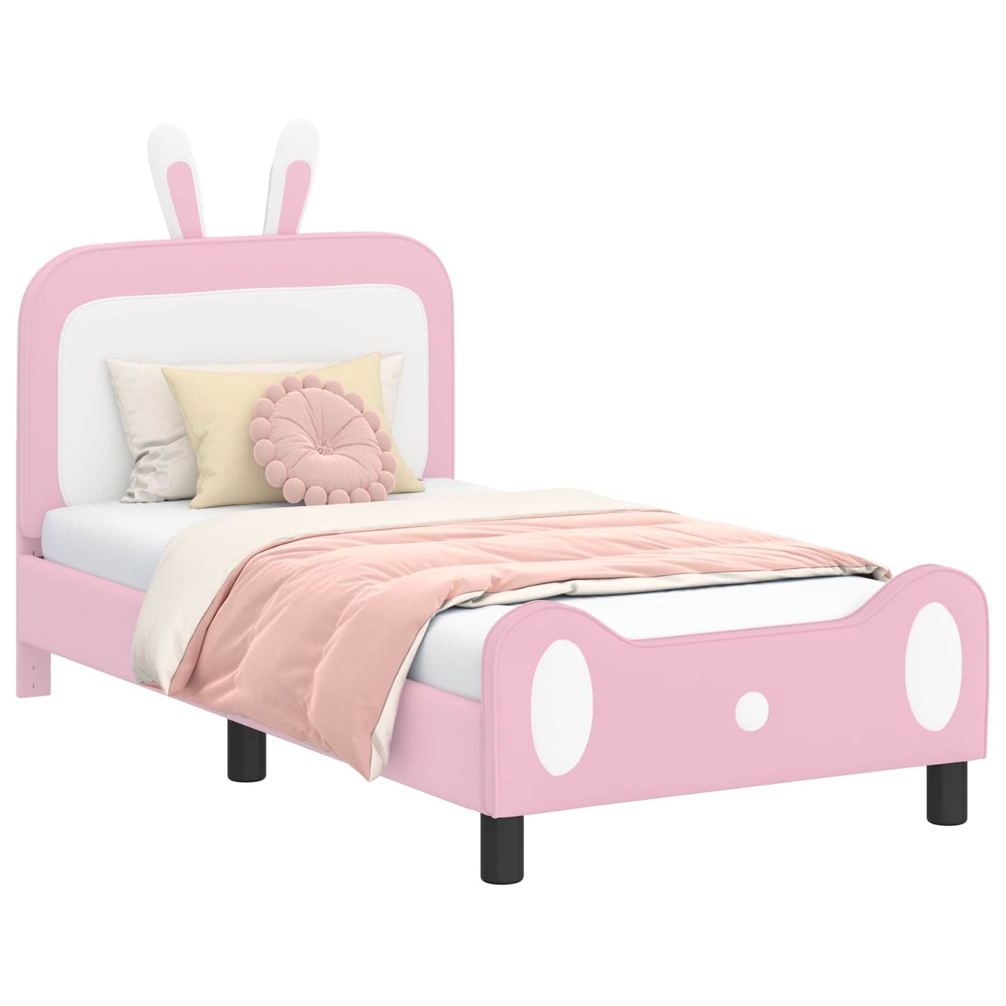 Bedframe voor kinderen met hoofdbord Roze 80 x 160 cm PU
