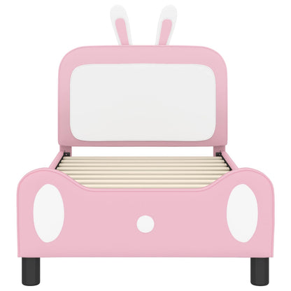 Bedframe voor kinderen met hoofdbord Roze 80 x 160 cm PU