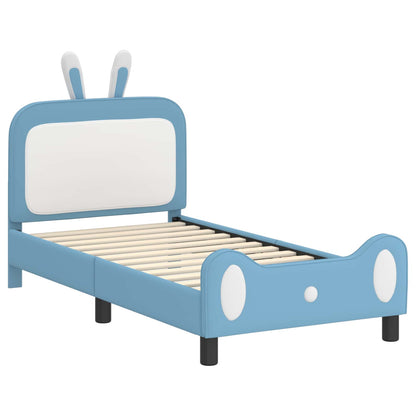 Bedframe voor kinderen met hoofdbord Blauw 80 x 160 cm PU