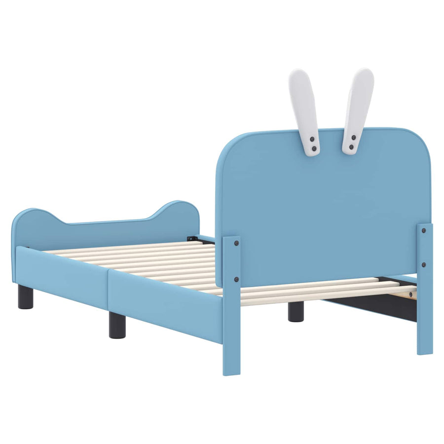Bedframe voor kinderen met hoofdbord Blauw 80 x 160 cm PU