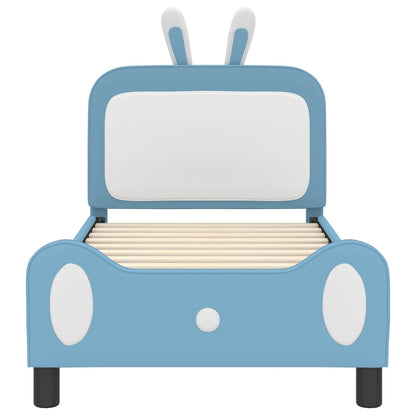 Bedframe voor kinderen met hoofdbord Blauw 80 x 160 cm PU