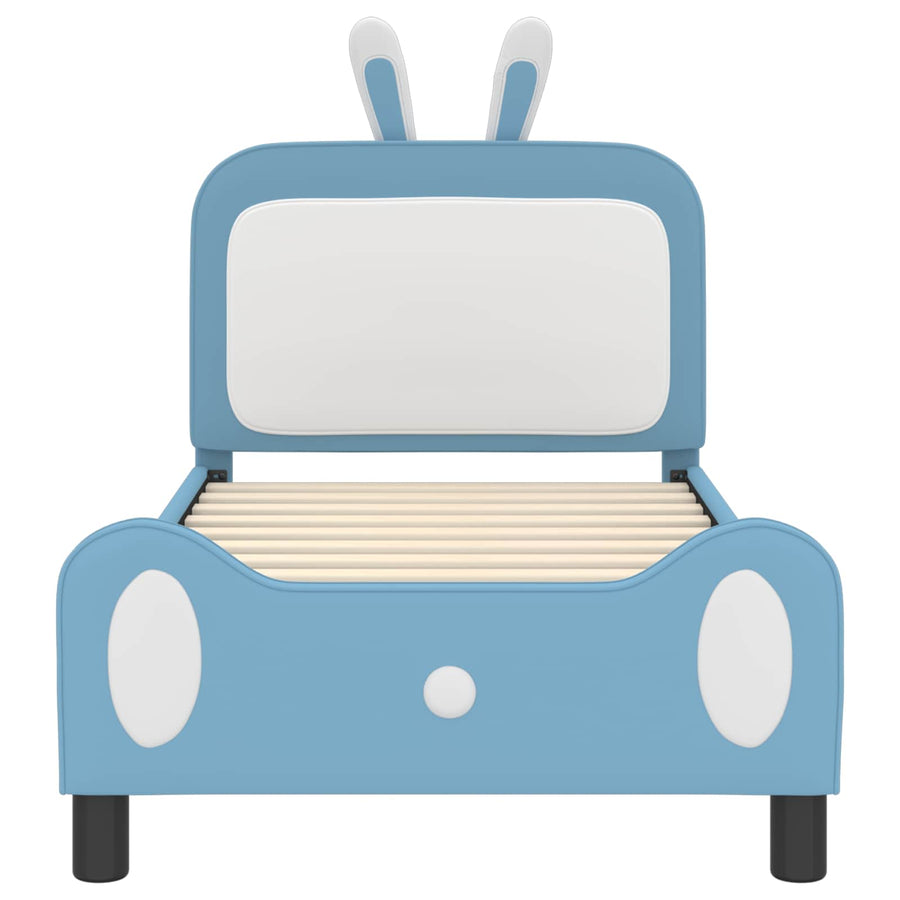 Bedframe voor kinderen met hoofdbord Blauw 80 x 160 cm PU