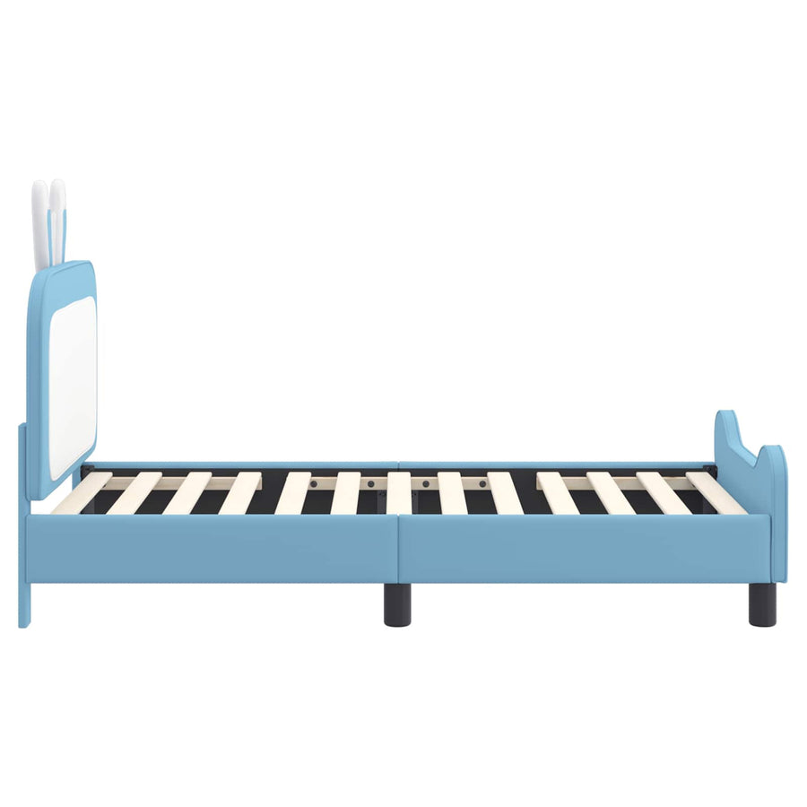 Bedframe voor kinderen met hoofdbord Blauw 80 x 160 cm PU