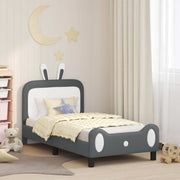 Kinderbed 80x160 cm lichtgrijs PU
