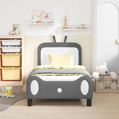 Bedframe voor kinderen met hoofdbord Lichtgrijs 80 x 160 cm PU