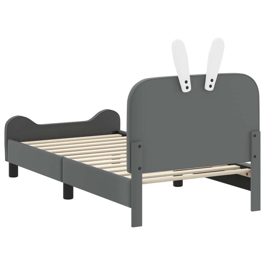 Bedframe voor kinderen met hoofdbord Lichtgrijs 80 x 160 cm PU