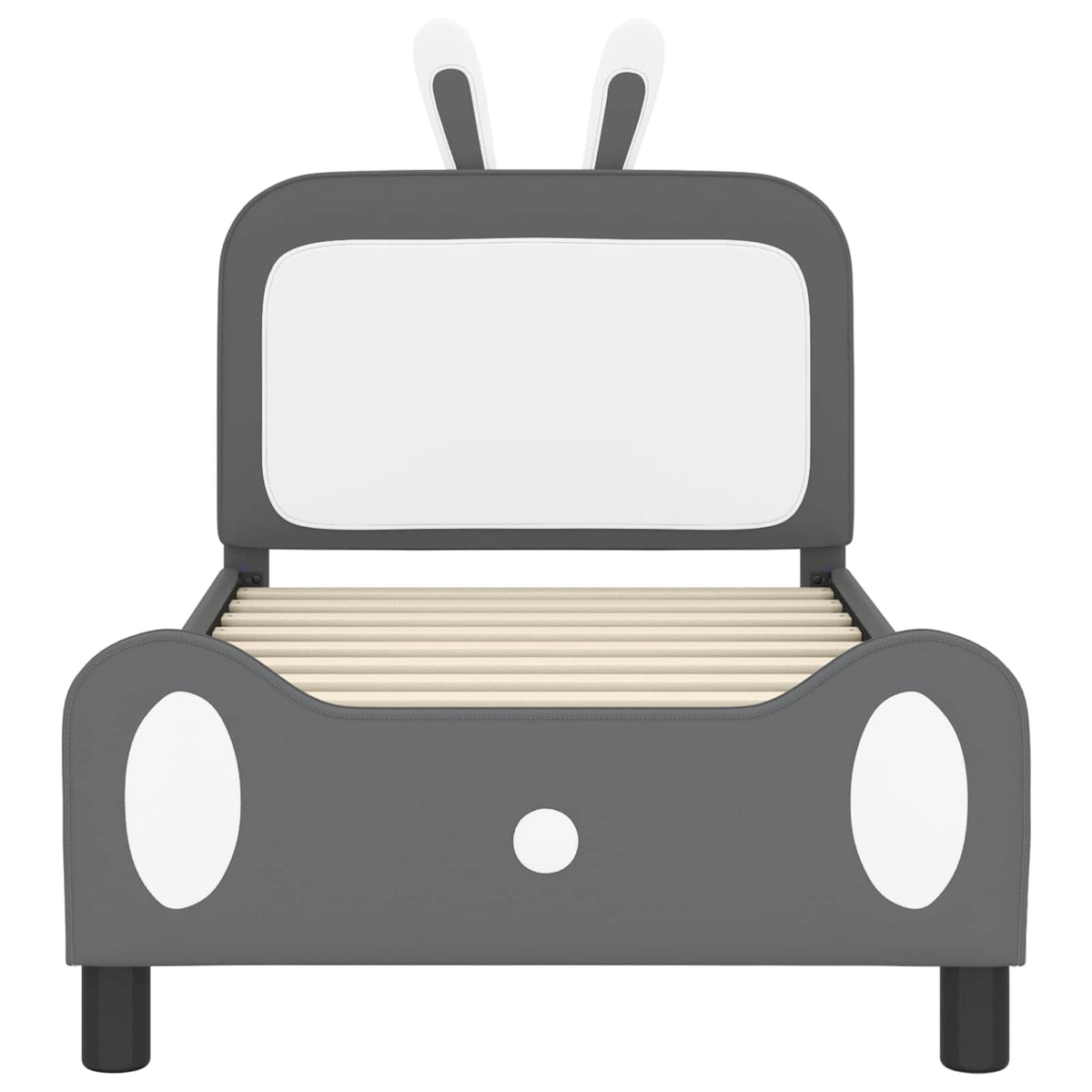 Bedframe voor kinderen met hoofdbord Lichtgrijs 80 x 160 cm PU