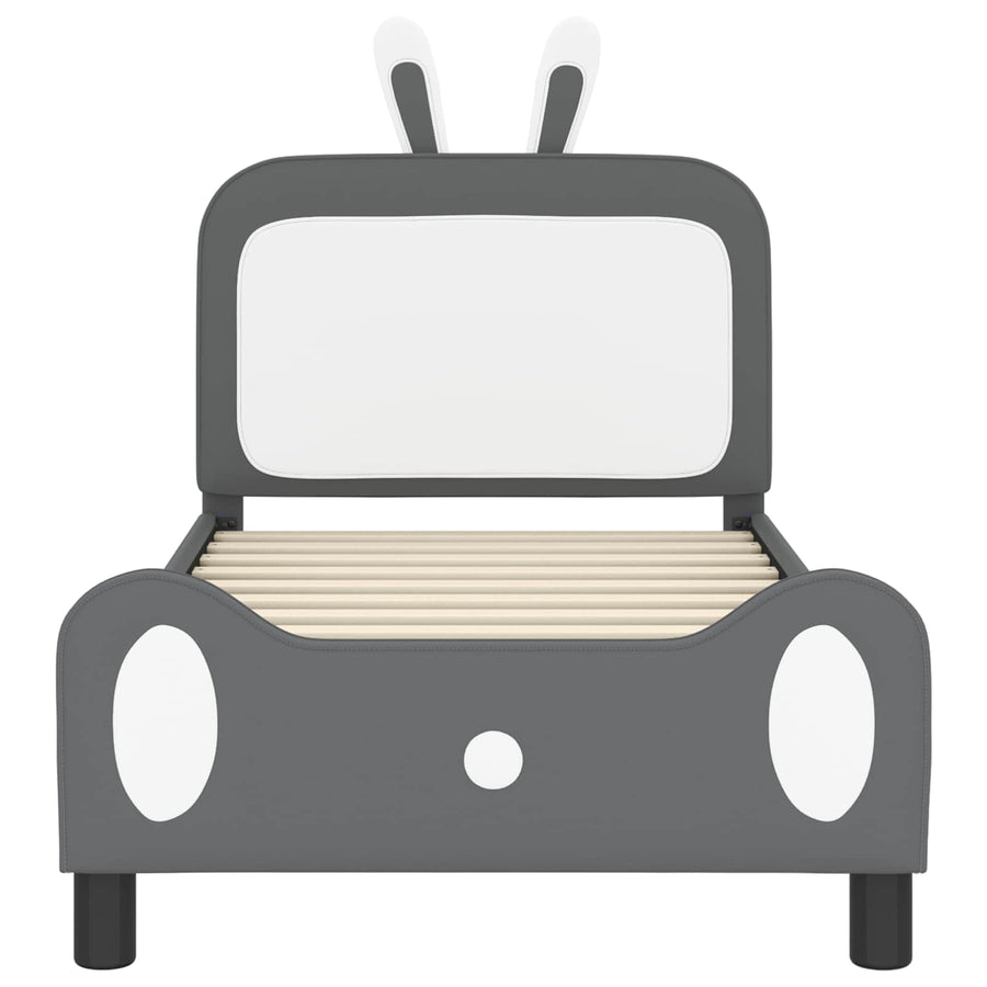 Bedframe voor kinderen met hoofdbord Lichtgrijs 80 x 160 cm PU