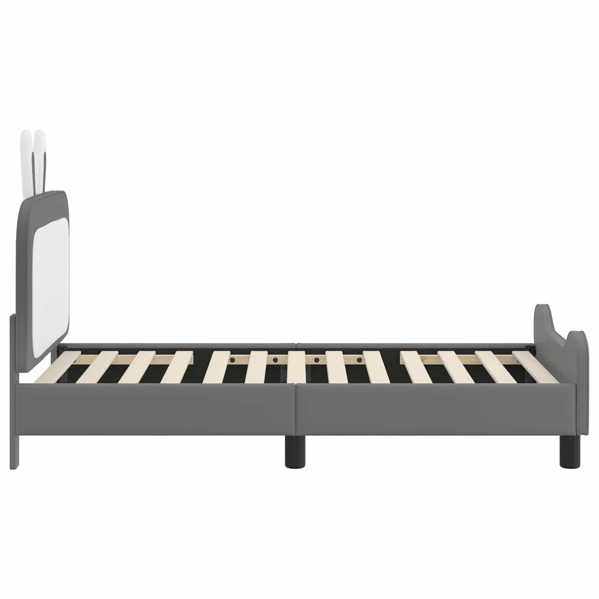 Bedframe voor kinderen met hoofdbord Lichtgrijs 80 x 160 cm PU