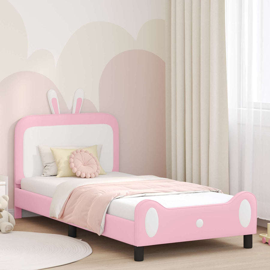 Bedframe voor kinderen met hoofdbord Roze 80 x 200 cm PU