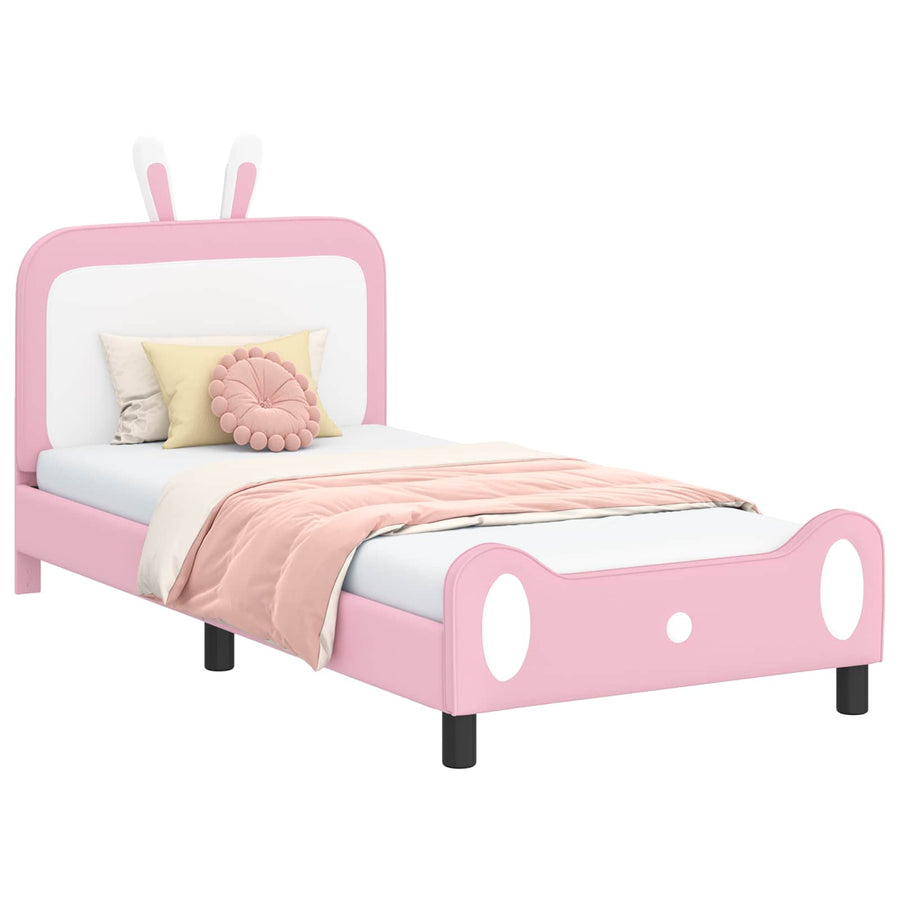 Bedframe voor kinderen met hoofdbord Roze 80 x 200 cm PU