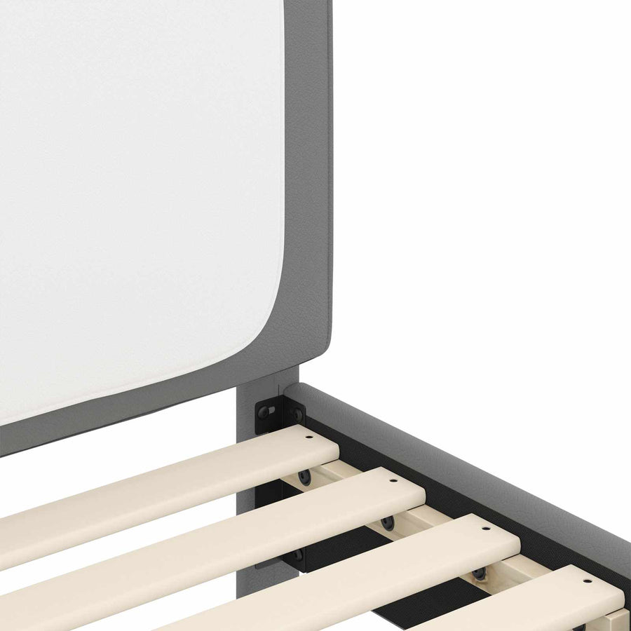 Bedframe voor kinderen met hoofdbord Lichtgrijs 80 x 200 cm PU