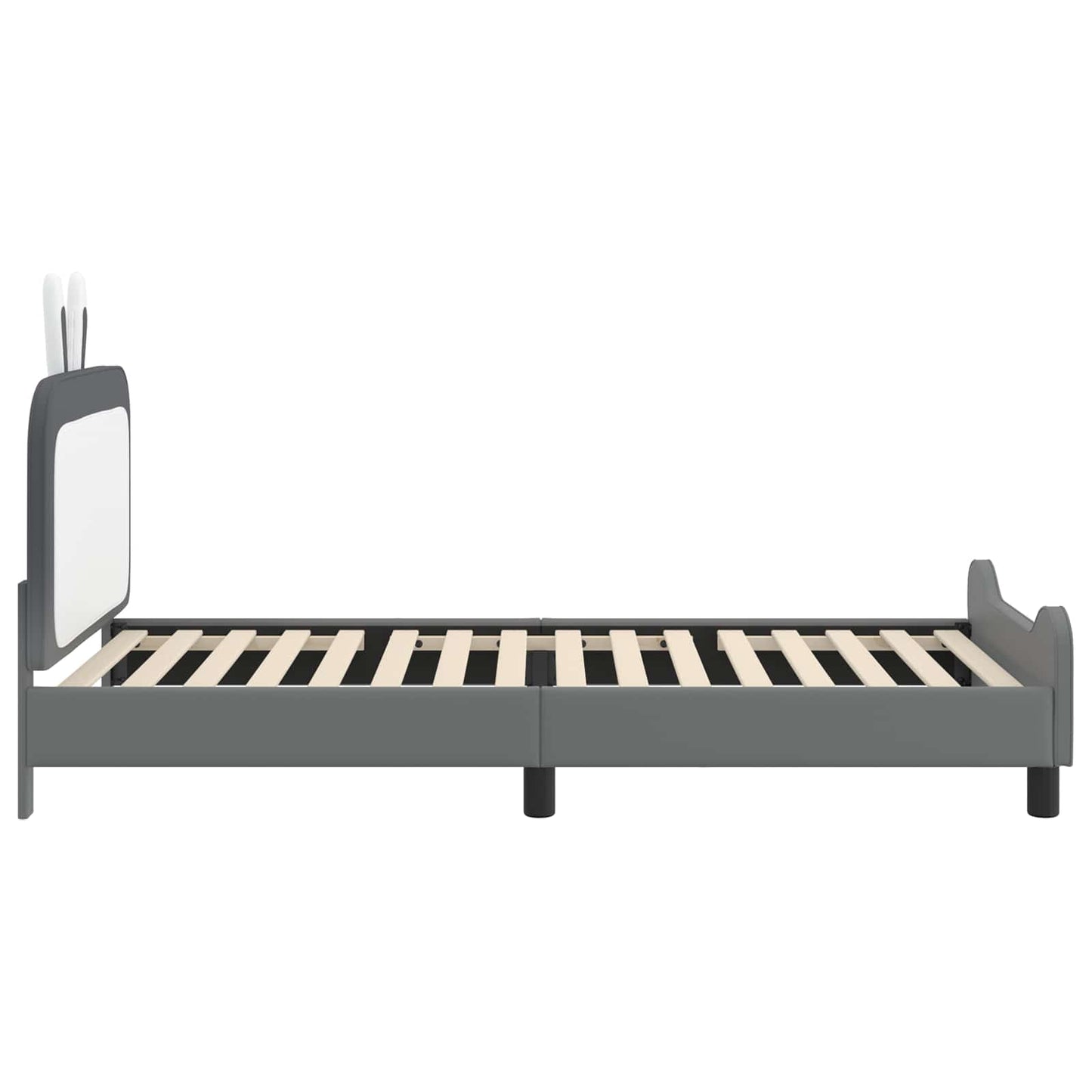 Bedframe voor kinderen met hoofdbord Lichtgrijs 80 x 200 cm PU