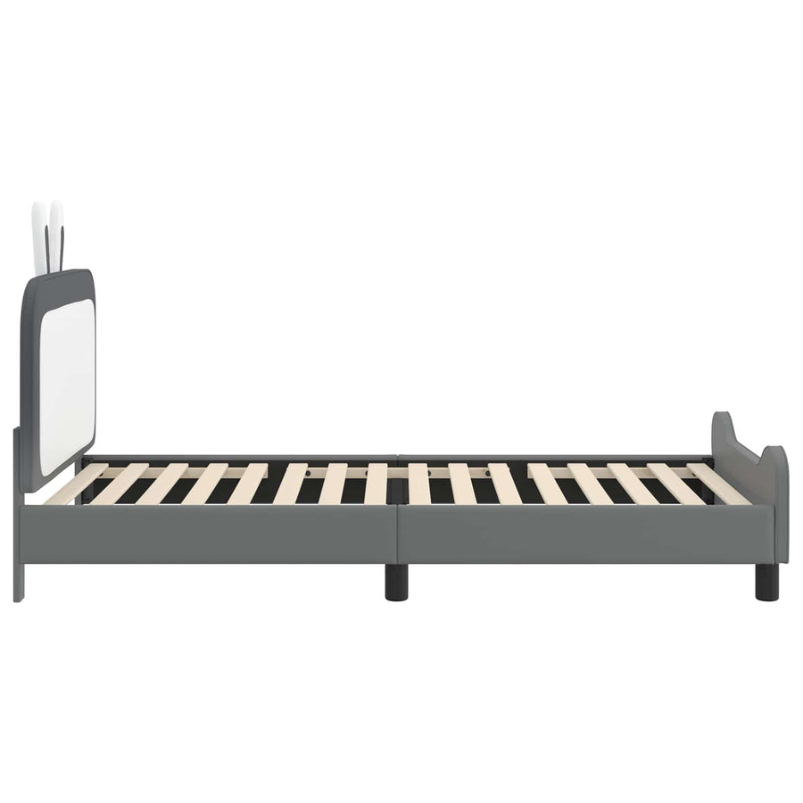 Bedframe voor kinderen met hoofdbord Lichtgrijs 80 x 200 cm PU