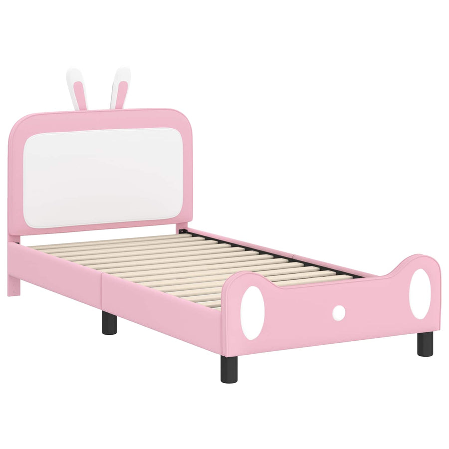 Bedframe voor kinderen met hoofdbord Roze 90 x 190 cm PU