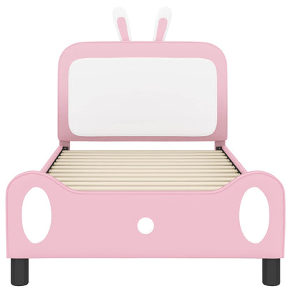 Bedframe voor kinderen met hoofdbord Roze 90 x 190 cm PU