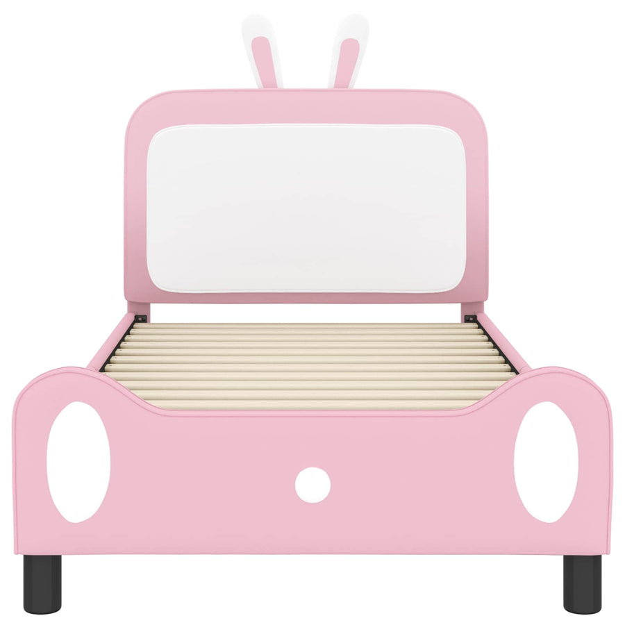 Bedframe voor kinderen met hoofdbord Roze 90 x 190 cm PU
