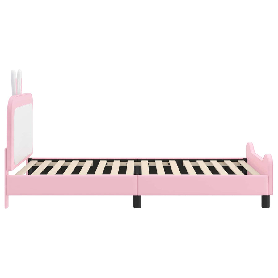 Bedframe voor kinderen met hoofdbord Roze 90 x 190 cm PU