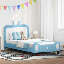 Bedframe voor kinderen met hoofdbord Blauw 90 x 190 cm PU