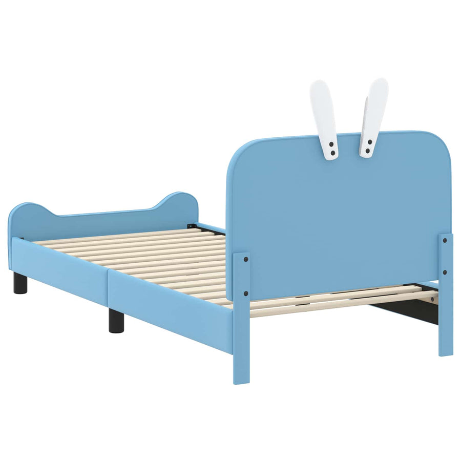 Bedframe voor kinderen met hoofdbord Blauw 90 x 190 cm PU