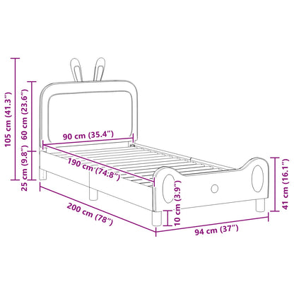 Bedframe voor kinderen met hoofdbord Blauw 90 x 190 cm PU