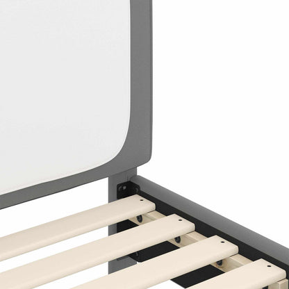 Bedframe voor kinderen met hoofdbord Lichtgrijs 90 x 190 cm PU