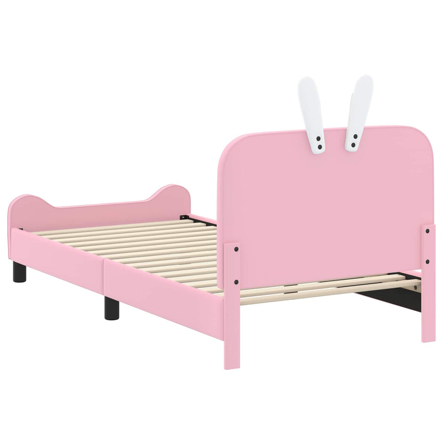 Bedframe voor kinderen met hoofdbord Roze 90 x 200 cm PU