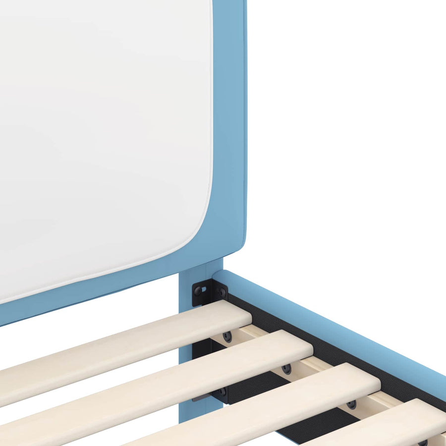 Bedframe voor kinderen met hoofdbord Blauw 90 x 200 cm PU