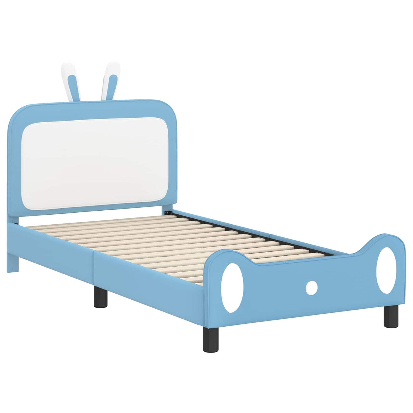 Bedframe voor kinderen met hoofdbord Blauw 90 x 200 cm PU