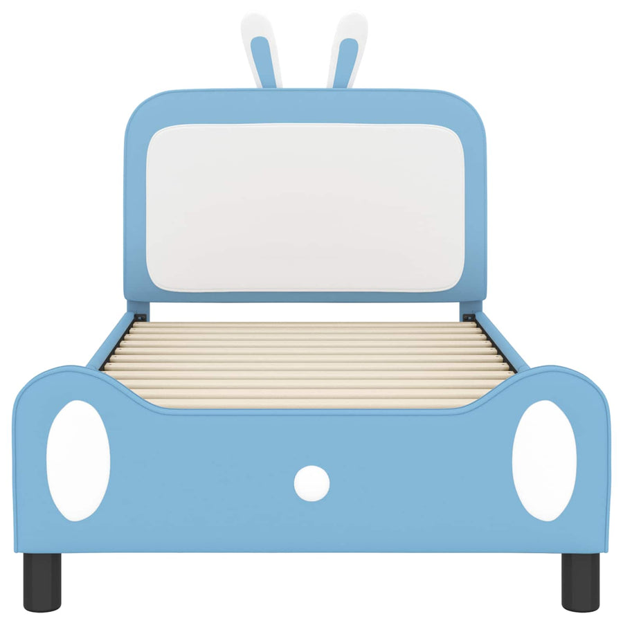 Bedframe voor kinderen met hoofdbord Blauw 90 x 200 cm PU
