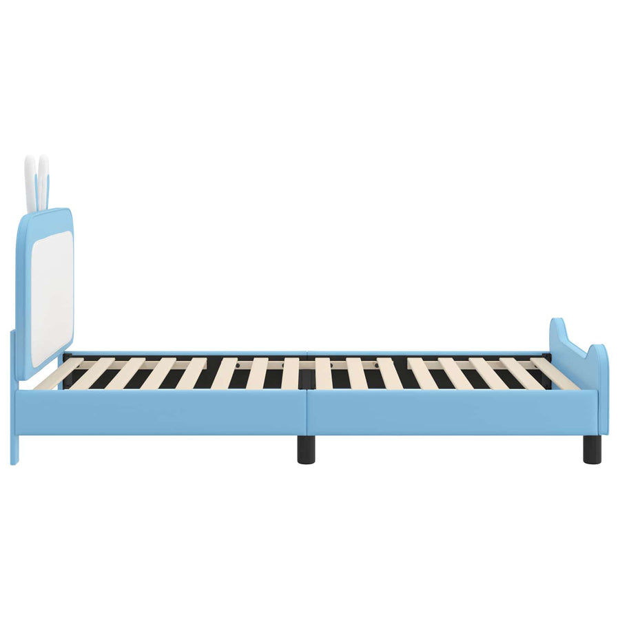 Bedframe voor kinderen met hoofdbord Blauw 90 x 200 cm PU