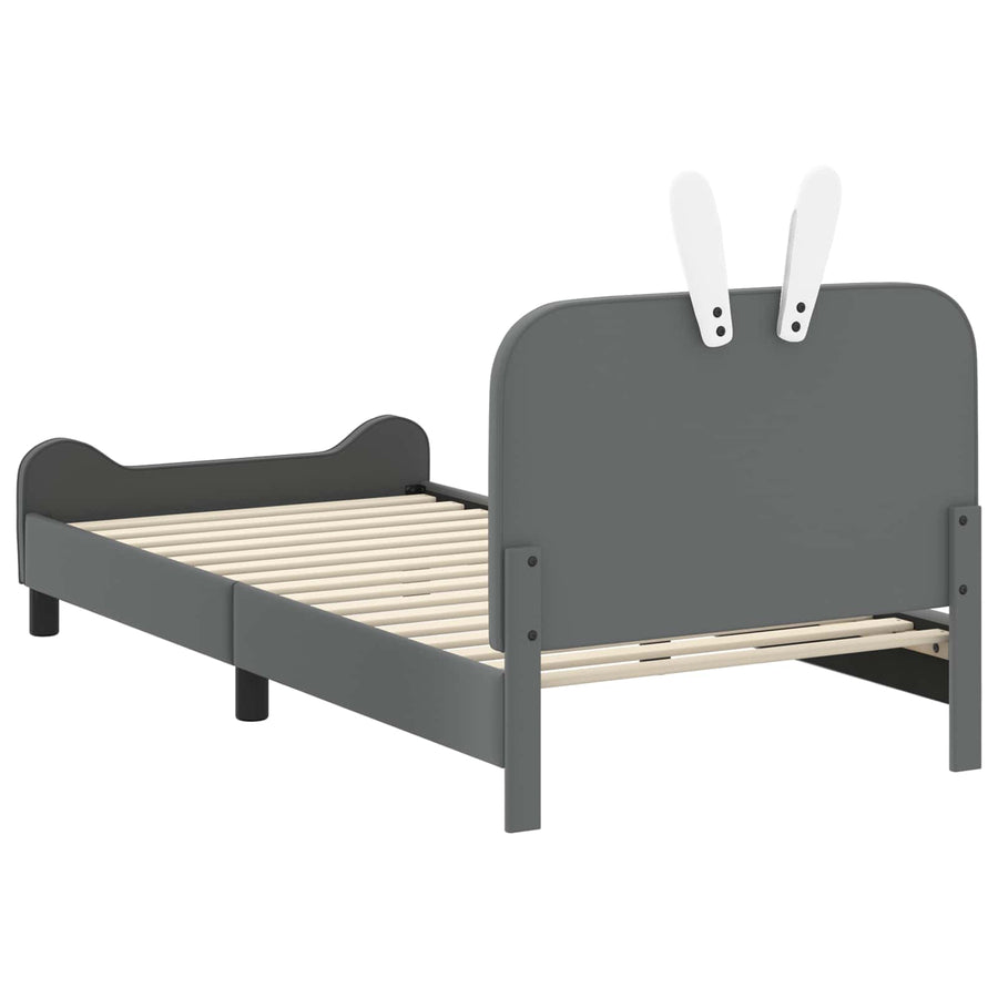Bedframe voor kinderen met hoofdbord Lichtgrijs 90 x 200 cm PU