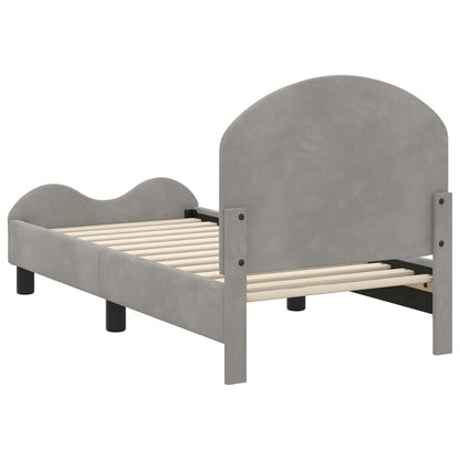 Peuterbedframe met hoofdbord Lichtgrijs 70 x 140 cm Fluweel